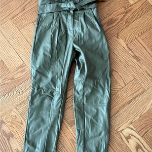 Olive Green Women's High-Waisted Pants